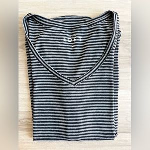 Loft Long Sleeve Grey & Black lining T-shirt in size XS